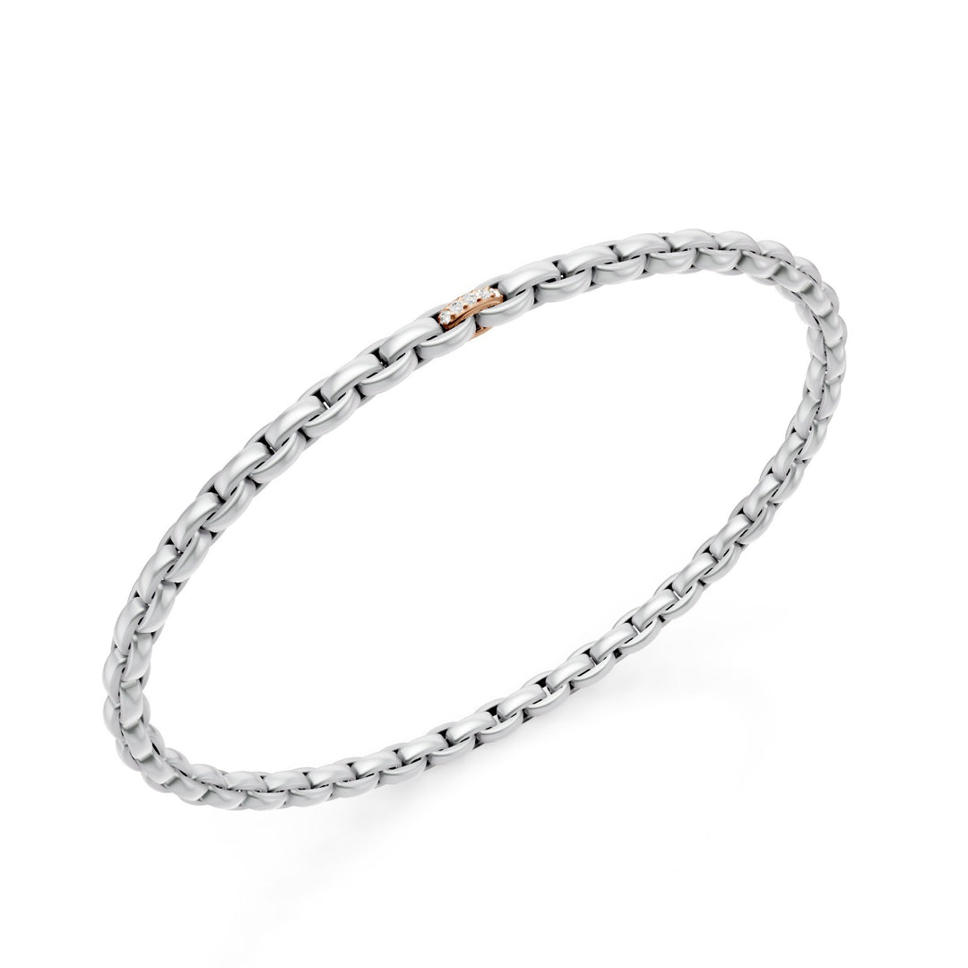 Golay platin armbånd, med rosa guld element sat med hvide diamanter, ovalt led, 17 cm GBR034E1PTO3DIL-170