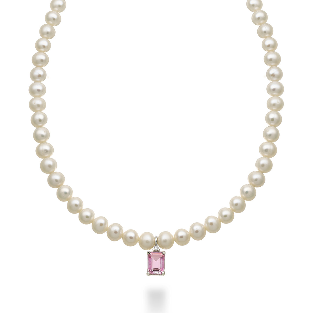 Mikiko cl 18k fw 5,5/6 topacio rosa oct. 6x8 ct.1,90 diám. Anillo de resorte de 0,02 ct MC1575O4TPPK55