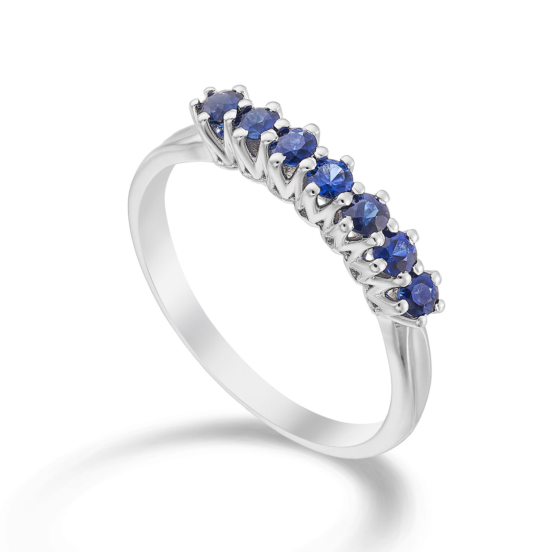 Anillo Golay lineal riviera 7 zafiros ct total. 0,55 AR7L046ZB041-23053110022