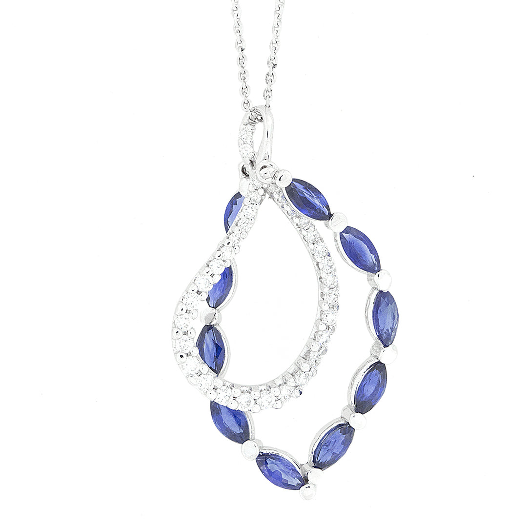 Golay pletený choker se safíry PF0200LZB-15189110049