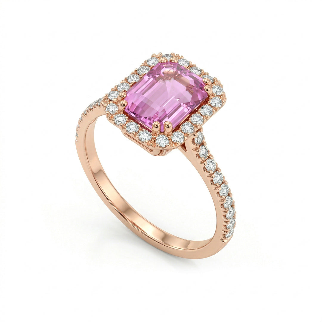 World Diamond Group åttekantet kunsittring 9x7 og diamantomriss ACLC072DIKZ5-23214110015