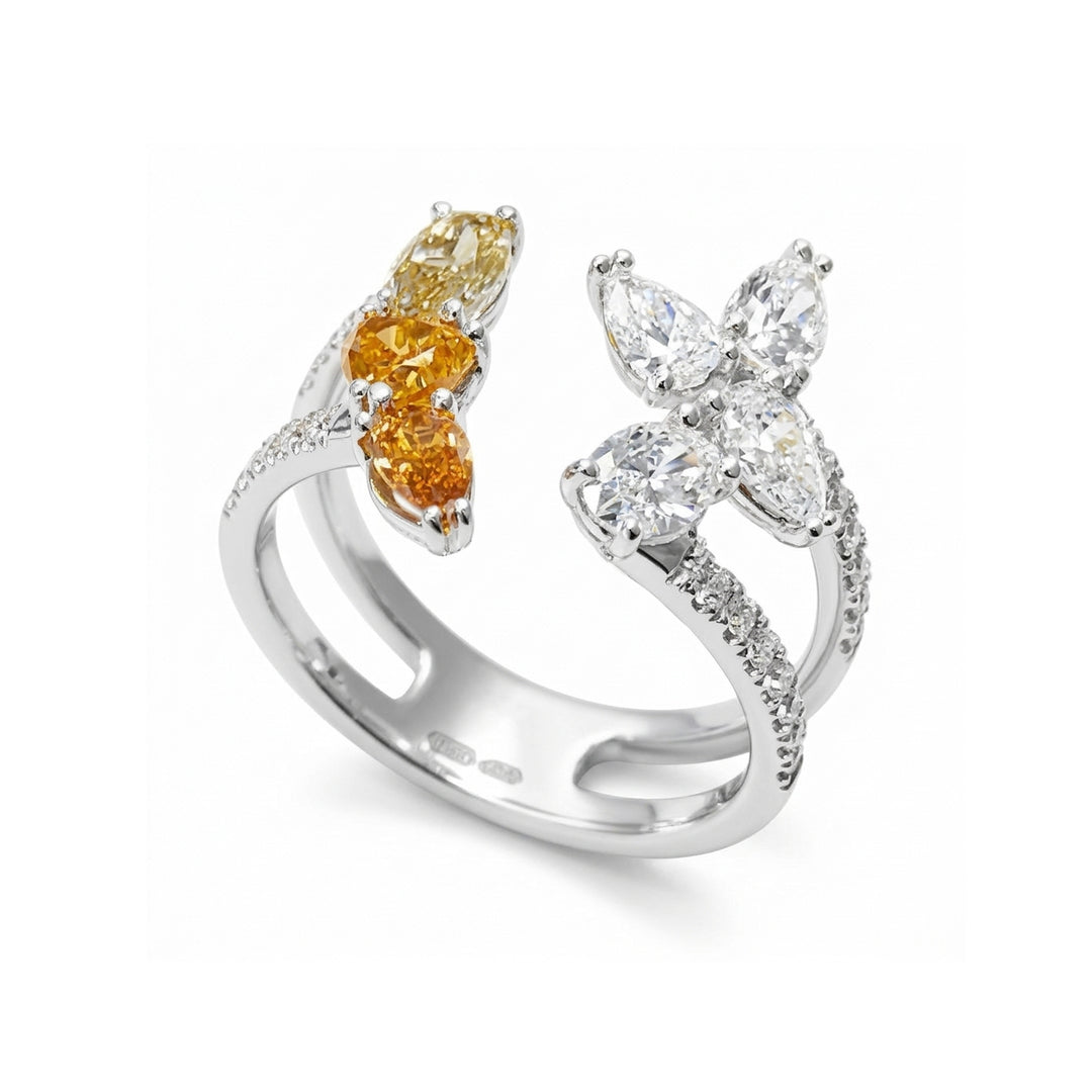 Bague bande diamant Golay formes mixtes blanc/fantaisie AFS845DFYB-26070110217