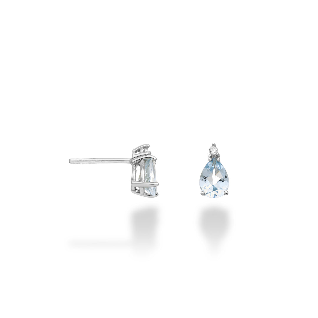 Nihama eller 9k akvamarin drop 7x5 og diamant NO5169R4AM