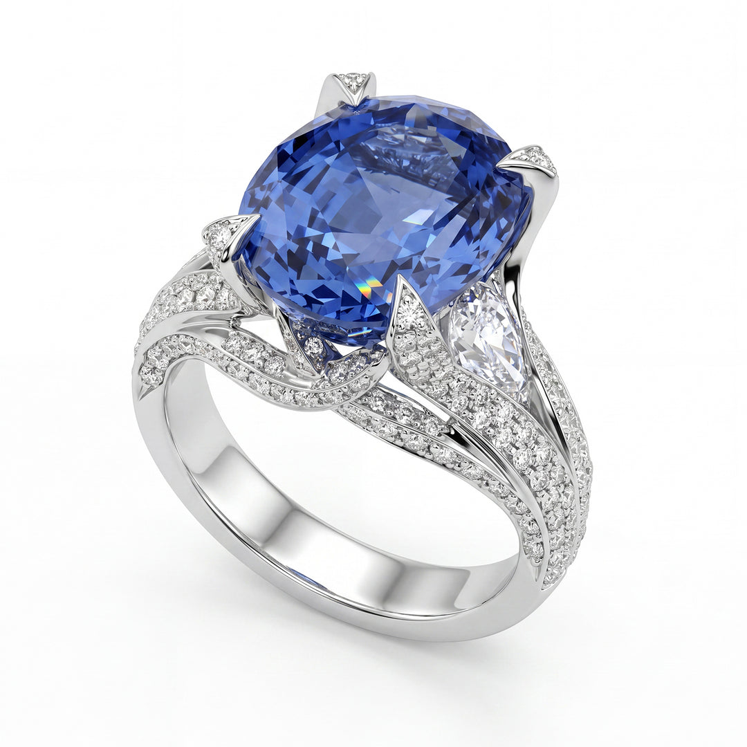 Bague World Diamond Group avec saphir ovale 10,85 ct APU010WZB-15244110003