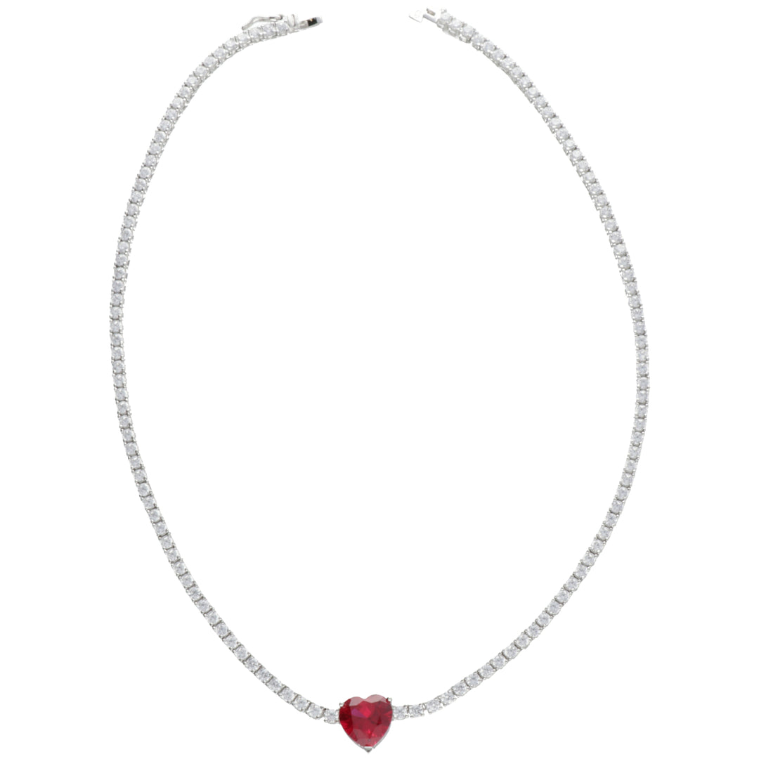 Nihama cl ag925 gem swarovski λευκό και κόκκινο ND7585A4RED00