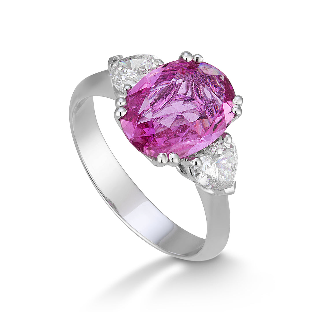 Golay diamant- og rosa safirring 9x12 ACL138DZP129-22179110020