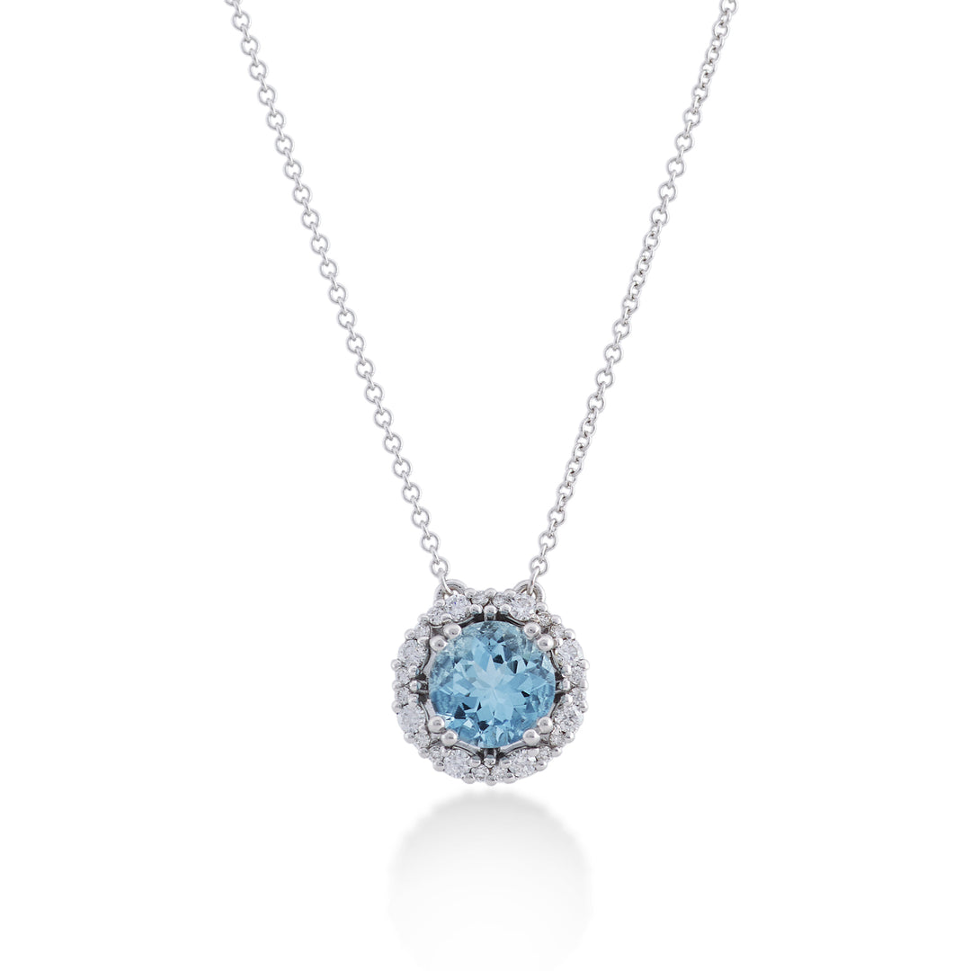 Nihama cl 18k rund akvamarin 8mm ct.1,64 diam. ct.0,30 NDCLC087DIAQ1O4.164