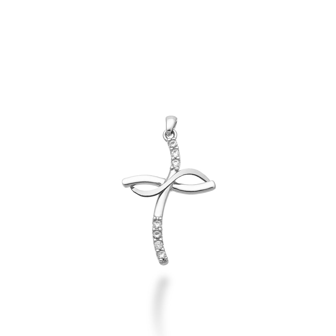 Nihama pe 18k 0,07 ct fehér arany kereszt 1,9 cm NP5013O4BR007