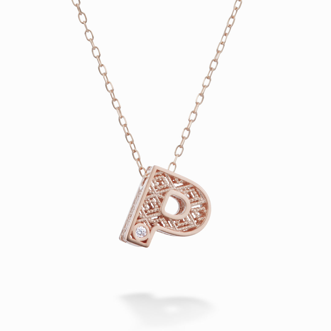 니하마 cl 18k 레터 p 로즈 골드 직경. ct.0.01 NDLETPO3