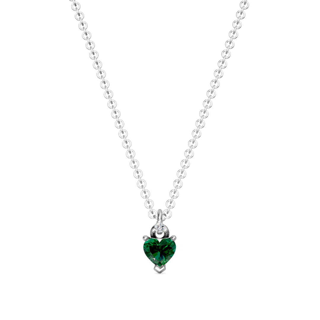 Collar Golay 5x5 corazón esmeralda con contraenlace GCL579DSM55-24318110026