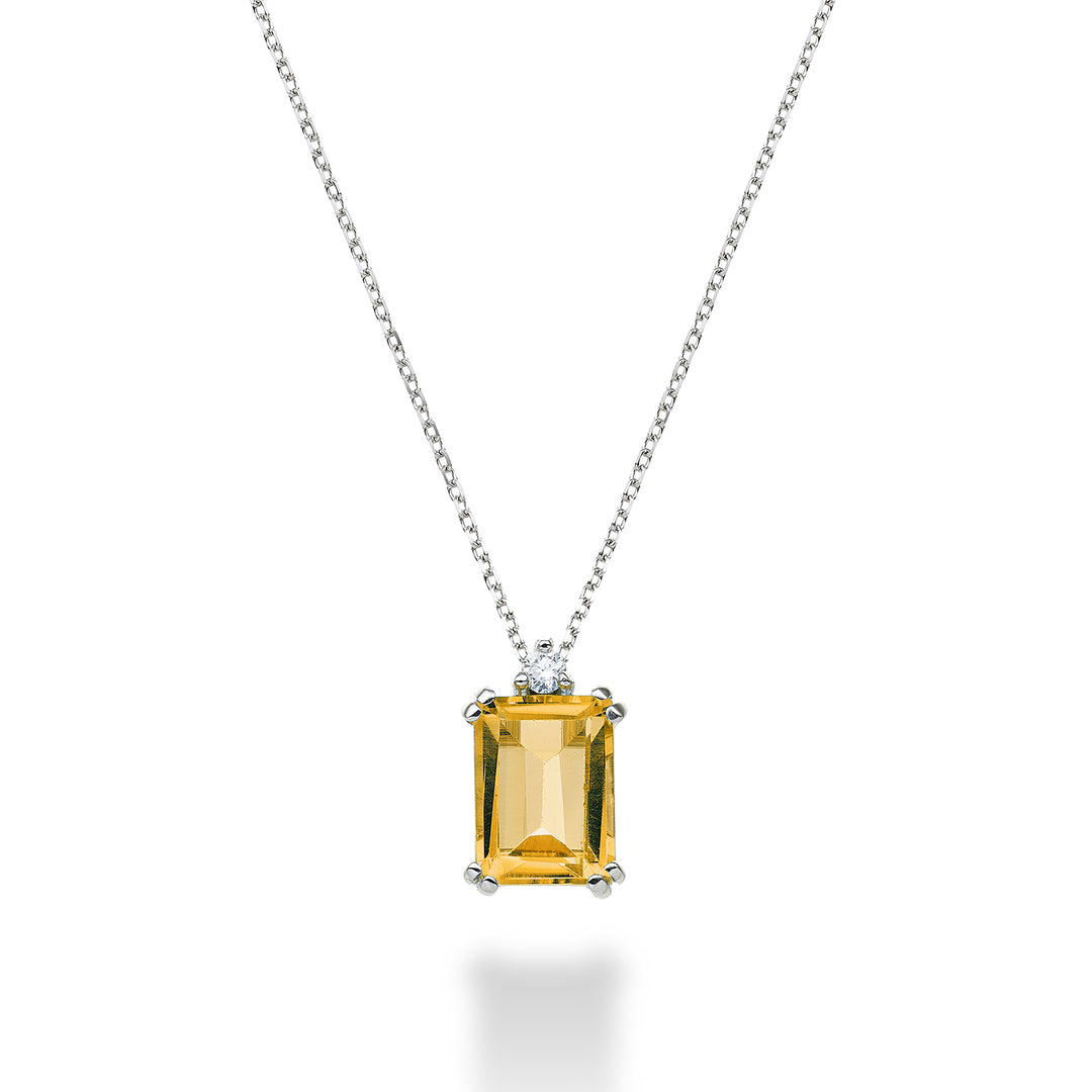 Mikiko cl 18k citrino octogonal 8x6 ct.1,30 diam. ct.0,03 MPCL090DICITR3O4