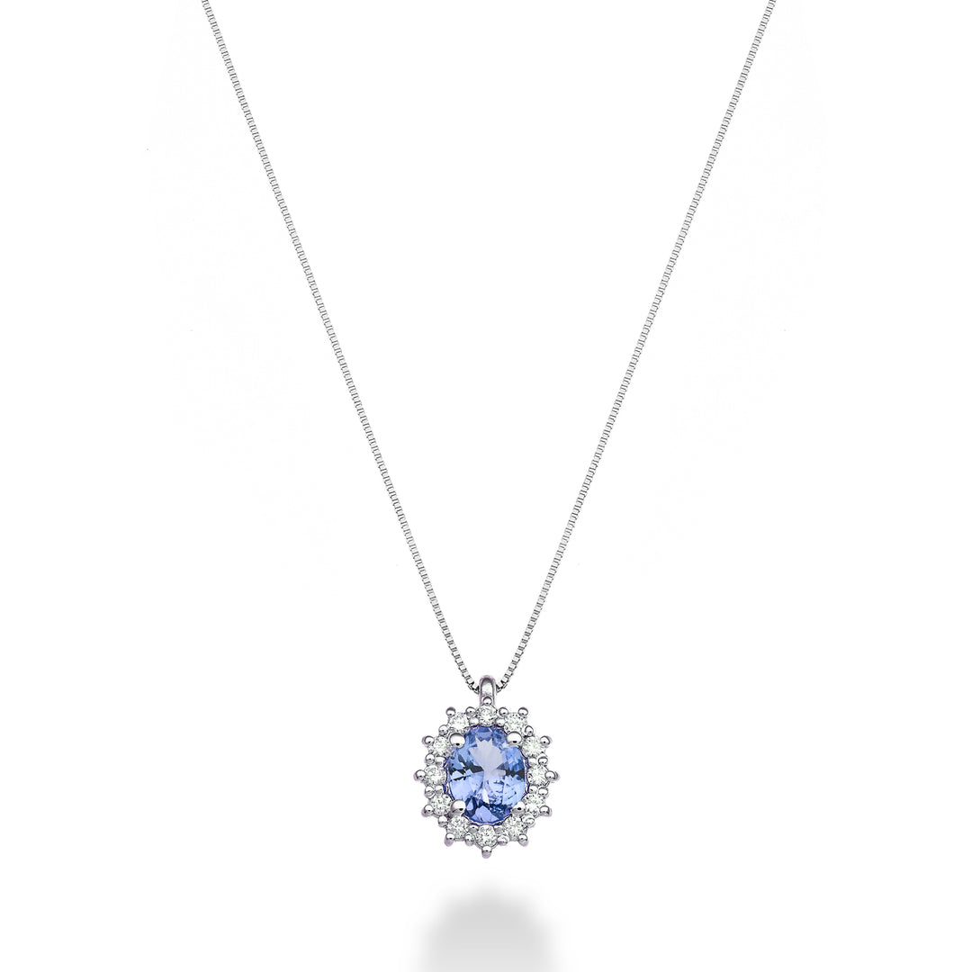Nihama cl 9k oválný tanzanit 5x4 ct.0,30 pr. 0,10ct ND5126R4TZN