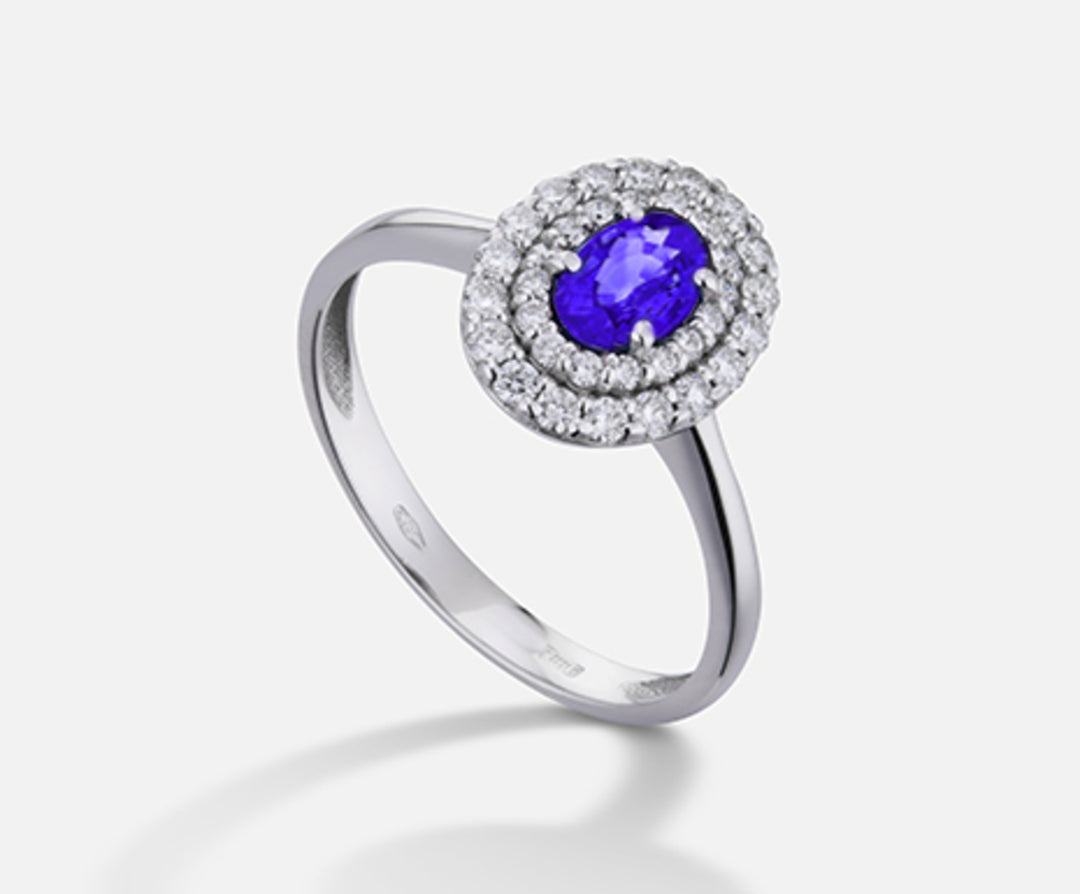 Mikiko og 18k tanzanite n. oval 6x4 ct.0.38 dia ct.0.33 MA5117O4TZN