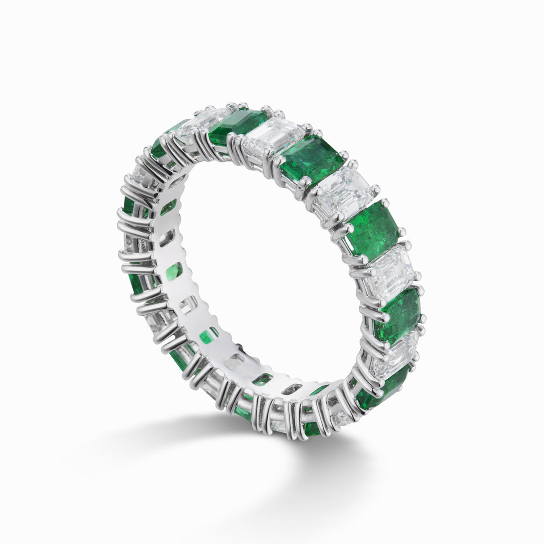Golay linjär gyro fingerring diam storlek smaragd och smaragder AETL075DISM-23213110007