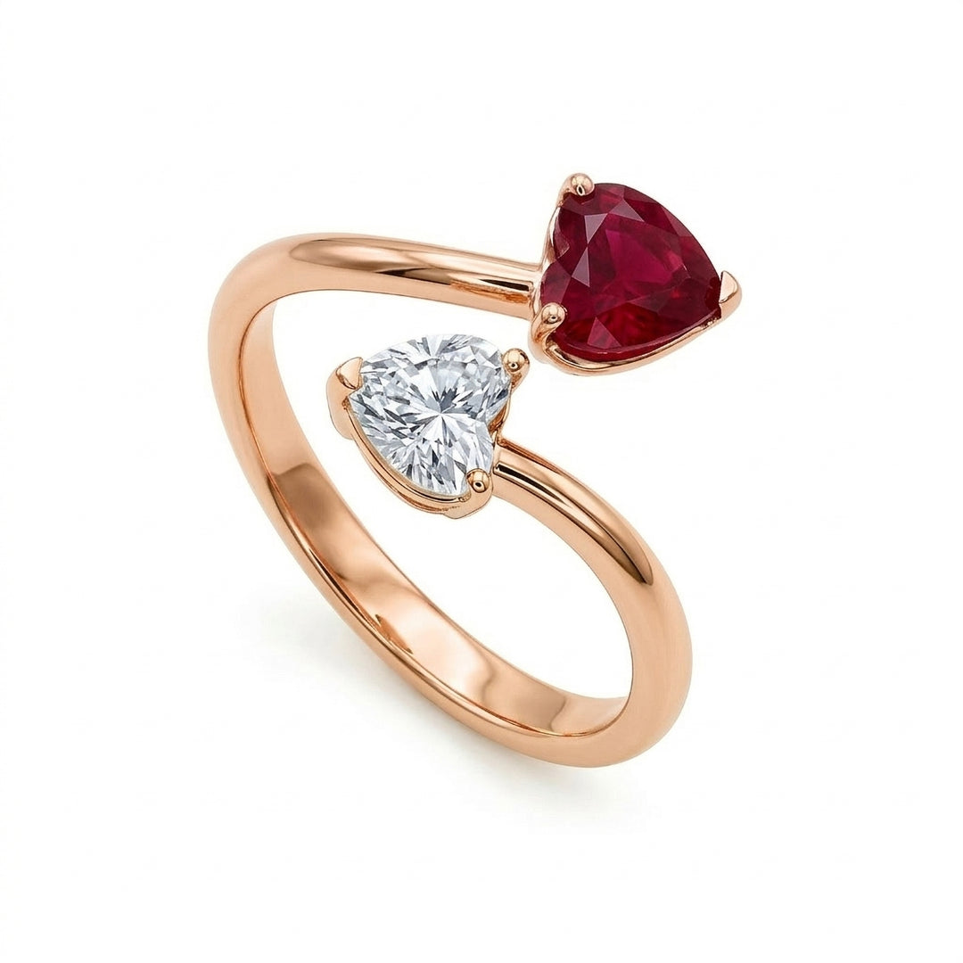 Bague bilogy Golay coeurs contraires frotter 6x5 et diamant ABL844DRU65R-26070110070