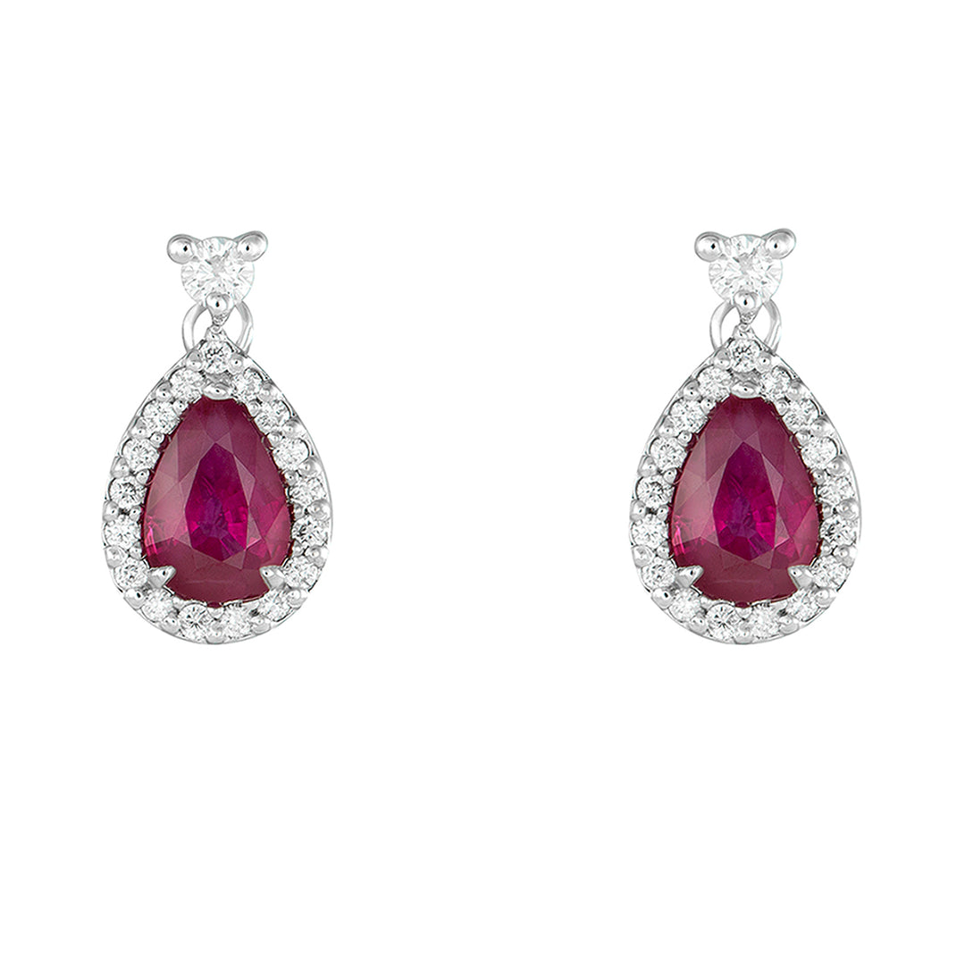 Σκουλαρίκια ρουμπίνι Golay 6x4 με περίγραμμα OCL031DIRU-23124110015