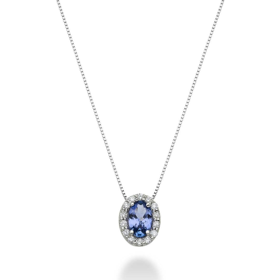 Mikiko cl 18k tanzanite n. οβάλ 6x4 ct.0.38 dia ct.0.09 MD5059O4TZN