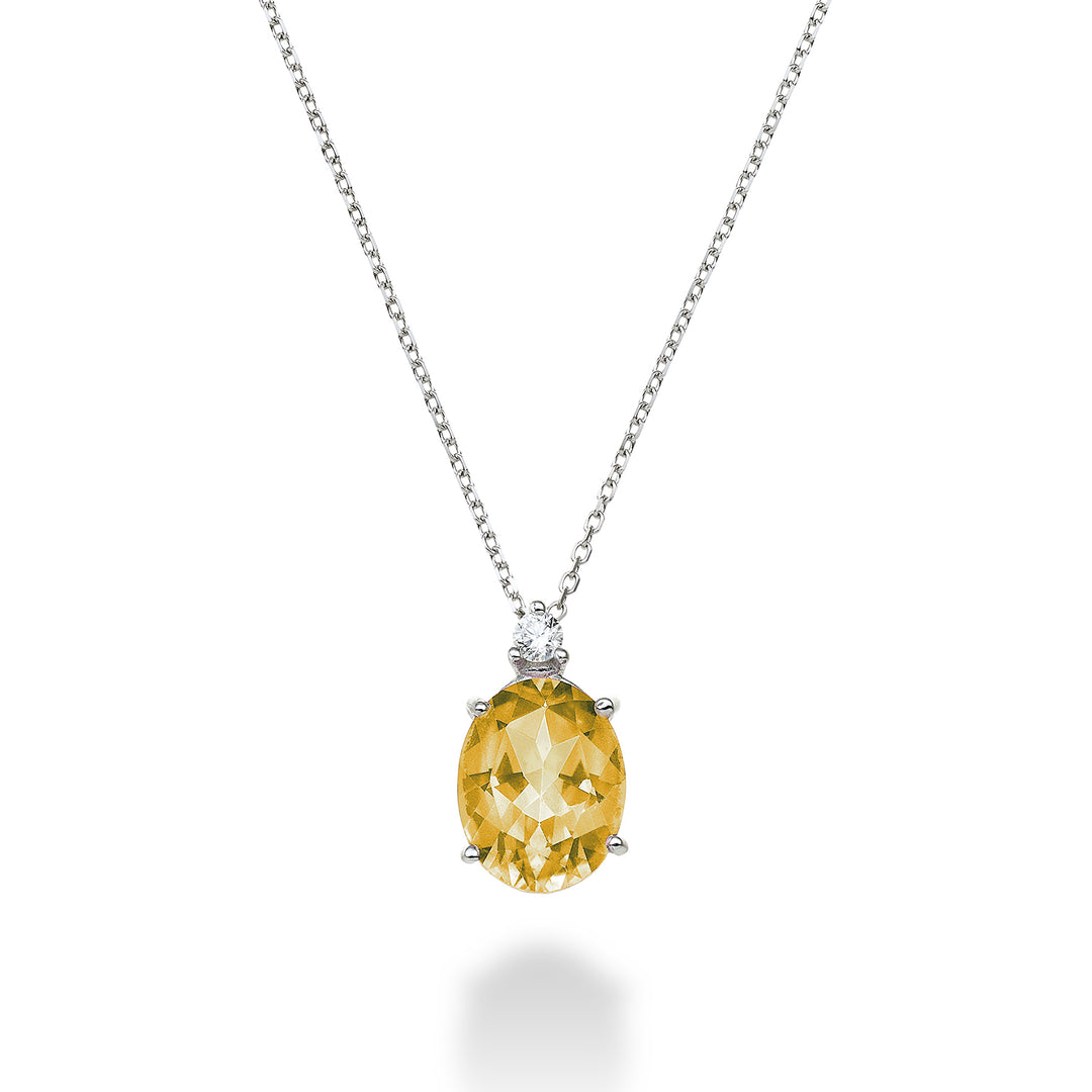 Citrine ovale Nihama cl 18k 7x9 ct.1,65 diam. 0,04 ct ND5110O4CITR