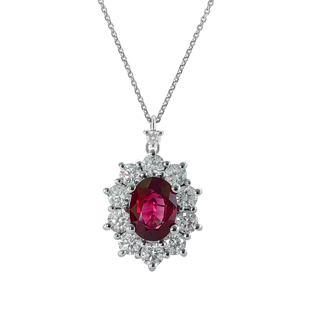 Golay ras du cou pendentif marguerite frotter ov 7x5 contour PCLC102DIRU75-25252110354