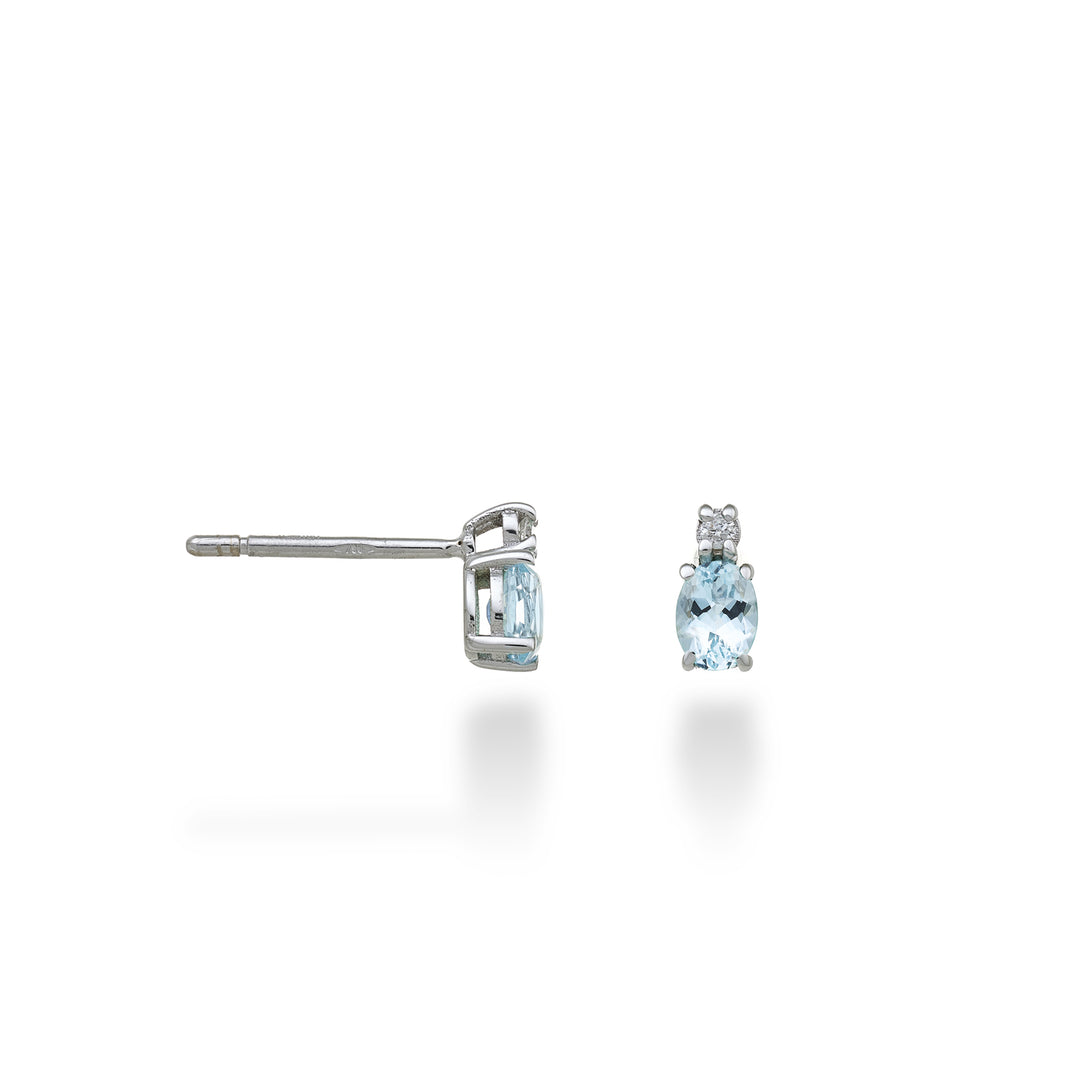 Mikiko ή 9k οβάλ ακουαμαρίνα 4x3 ct.0,28 διαστ. 0,02 ct MO5162R4AM
