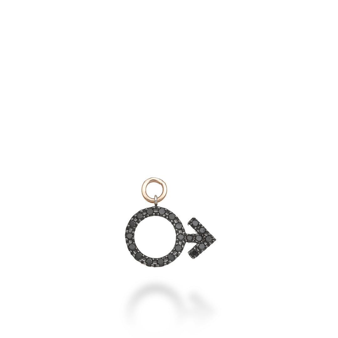 World Diamond Group charm symboli mies 18k ct.0.20 musta ruusukulta GCH216BKO3