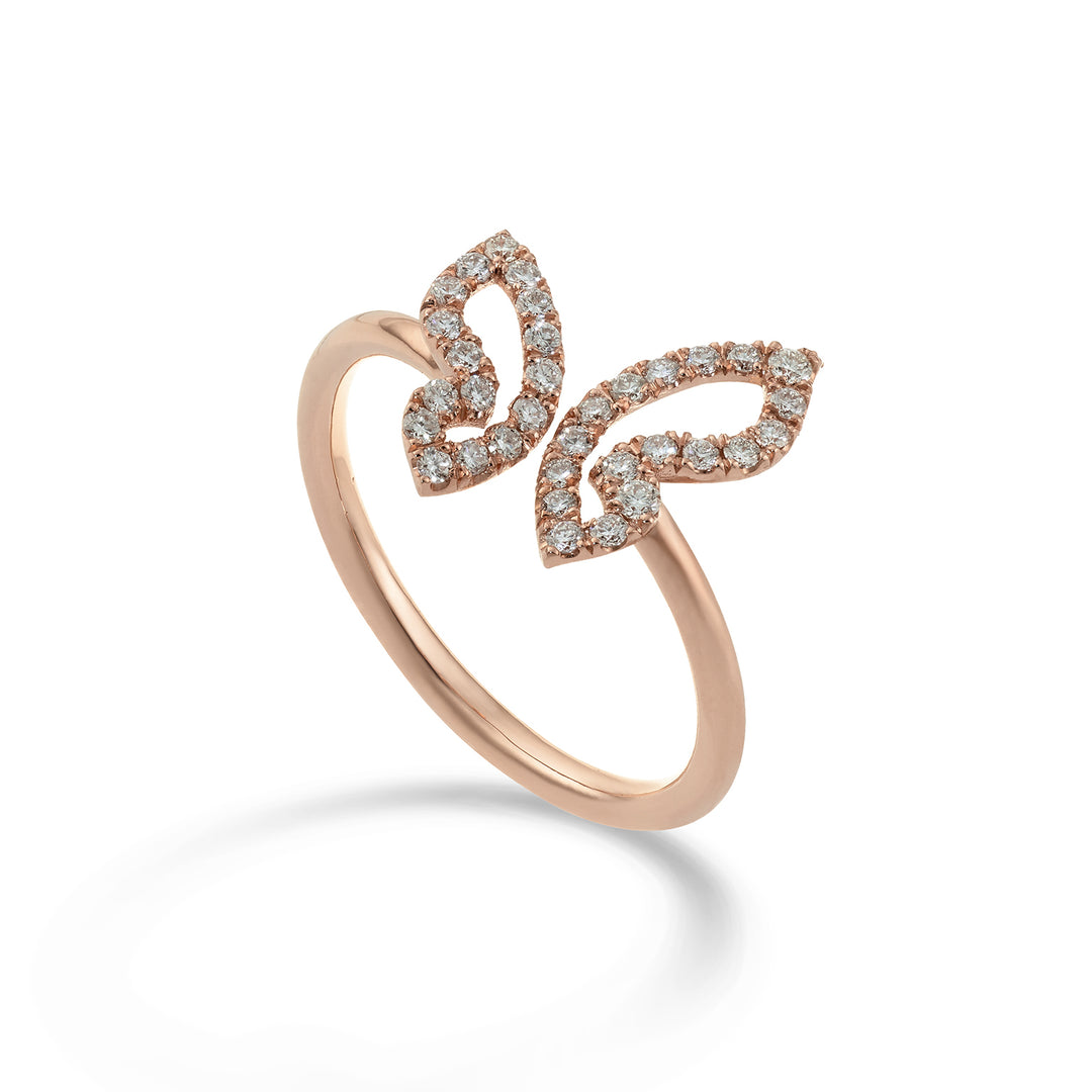 Golay mariposový prsten s malým motýlem a diamanty AFFA003DI-22236110014