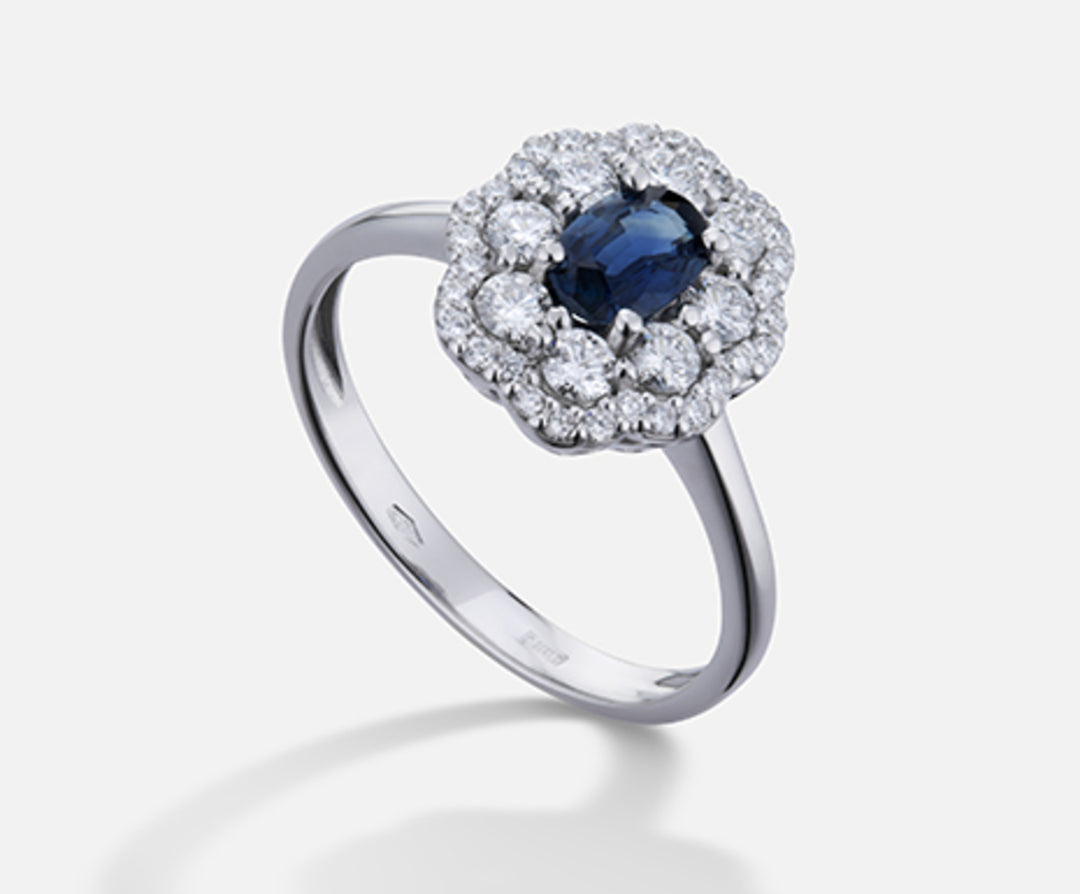ニハマ 18K サファイア No.楕円形 6x4 ct.0.57 直径 ct.0.63 NA5114O4ZFN057