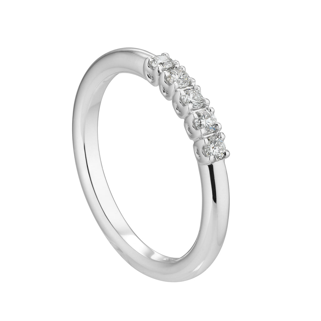 Anillo Golay lineal riviera 5 piedras total ct. 0,20 ABE1066-54-21194110045