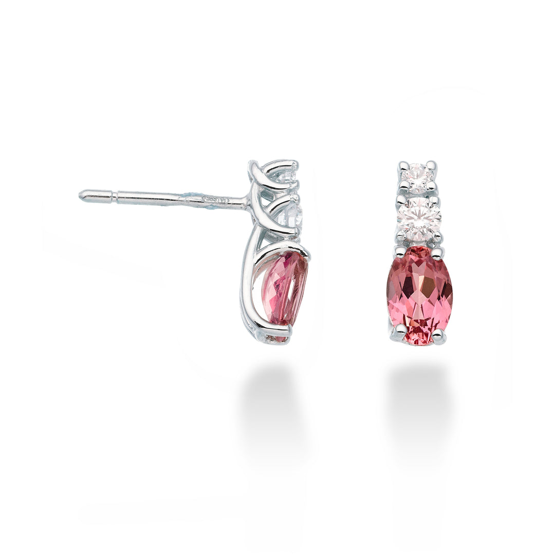 Nihama eller 18k oval pink safir 6x4 ct.1.20 dia ct.0.20 NO5035O4ZFRP