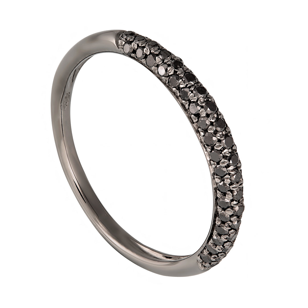 Anel de eternidade Golay 1/2 volta de diamantes negros total 0,40 ct AFMG007WBK-17117110328