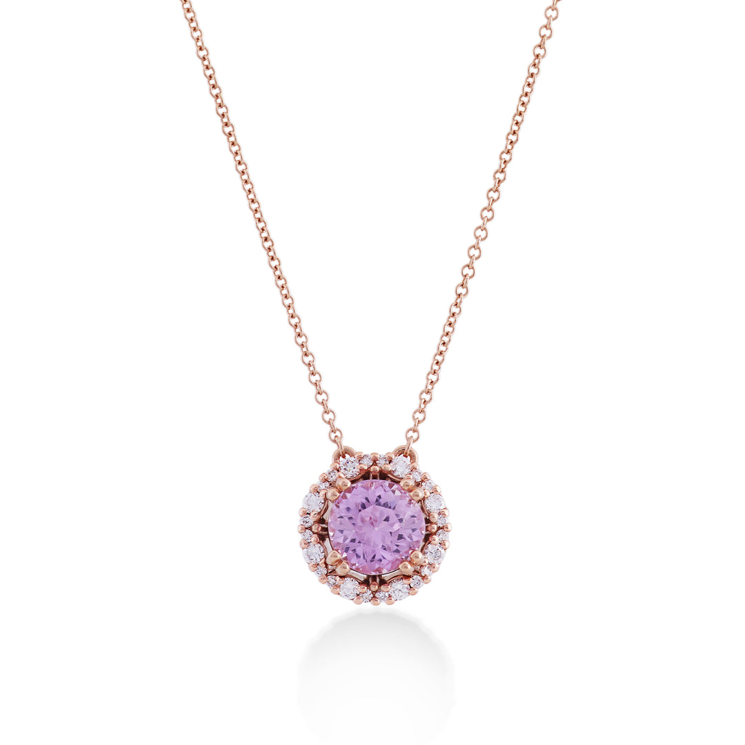 Mikiko cl 18k kerek kunzit 8mm ct.2.39 átm. 0,30 ct MDCLC087DIKZ1O3,239
