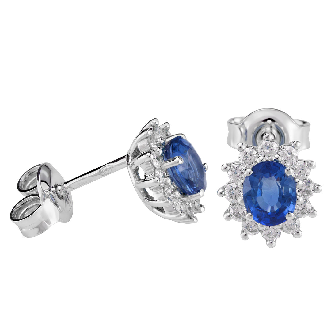 Golay 5x4 oval sapphire earrings with diamond outline OCL021WDIZB-22158110172