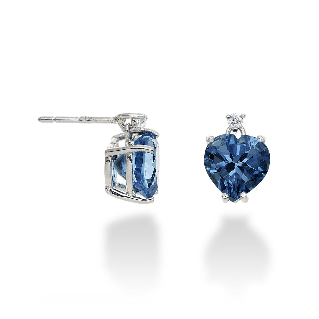 Nihama veya 18k Londra mavisi topaz kalp 8x8 ct.4,00 çap. ct.0,05 NOCL198DITPBL88O4