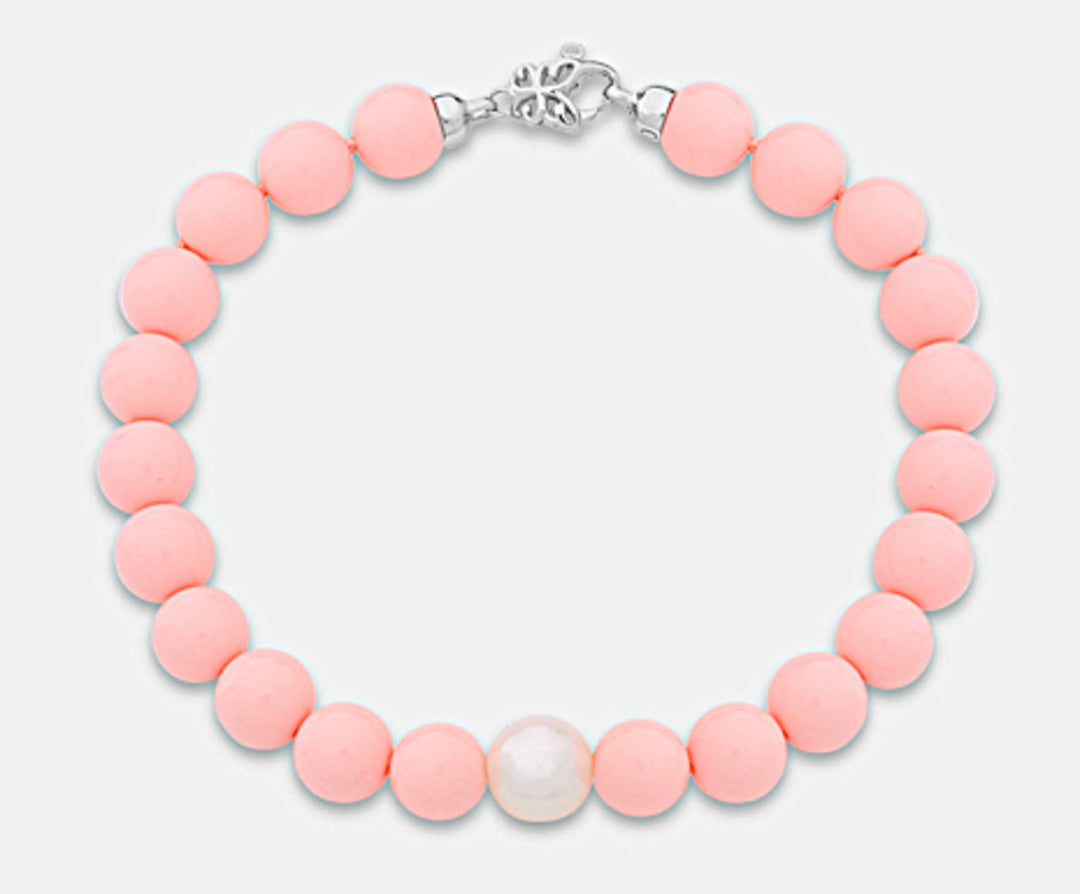 Nihama br ag925 fw 9/10 aglomerado coral rosa 8mm NB7364A4CORAL