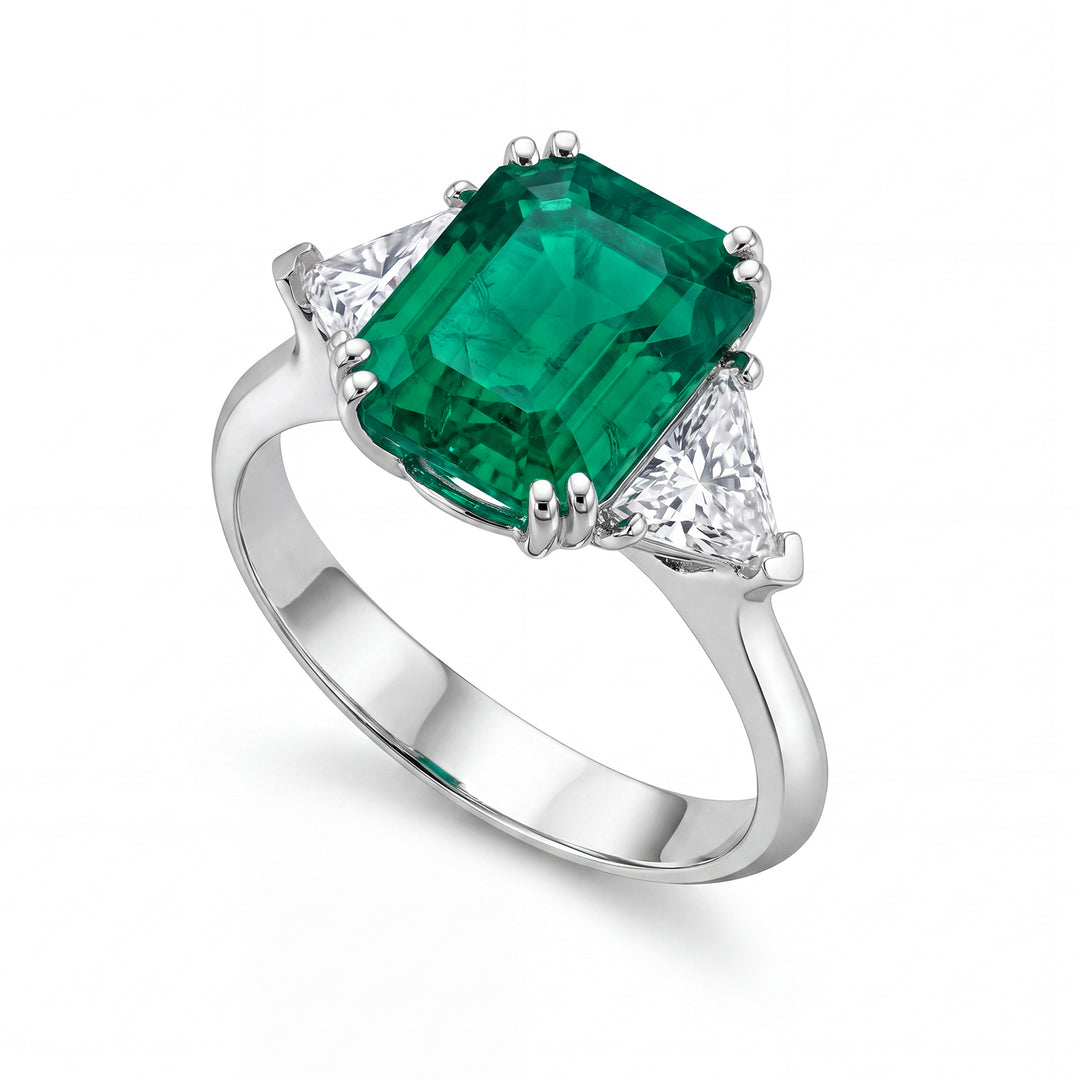 Pierścionek ze szmaragdem i diamentem World Diamond Group APU382DISM-19358110020