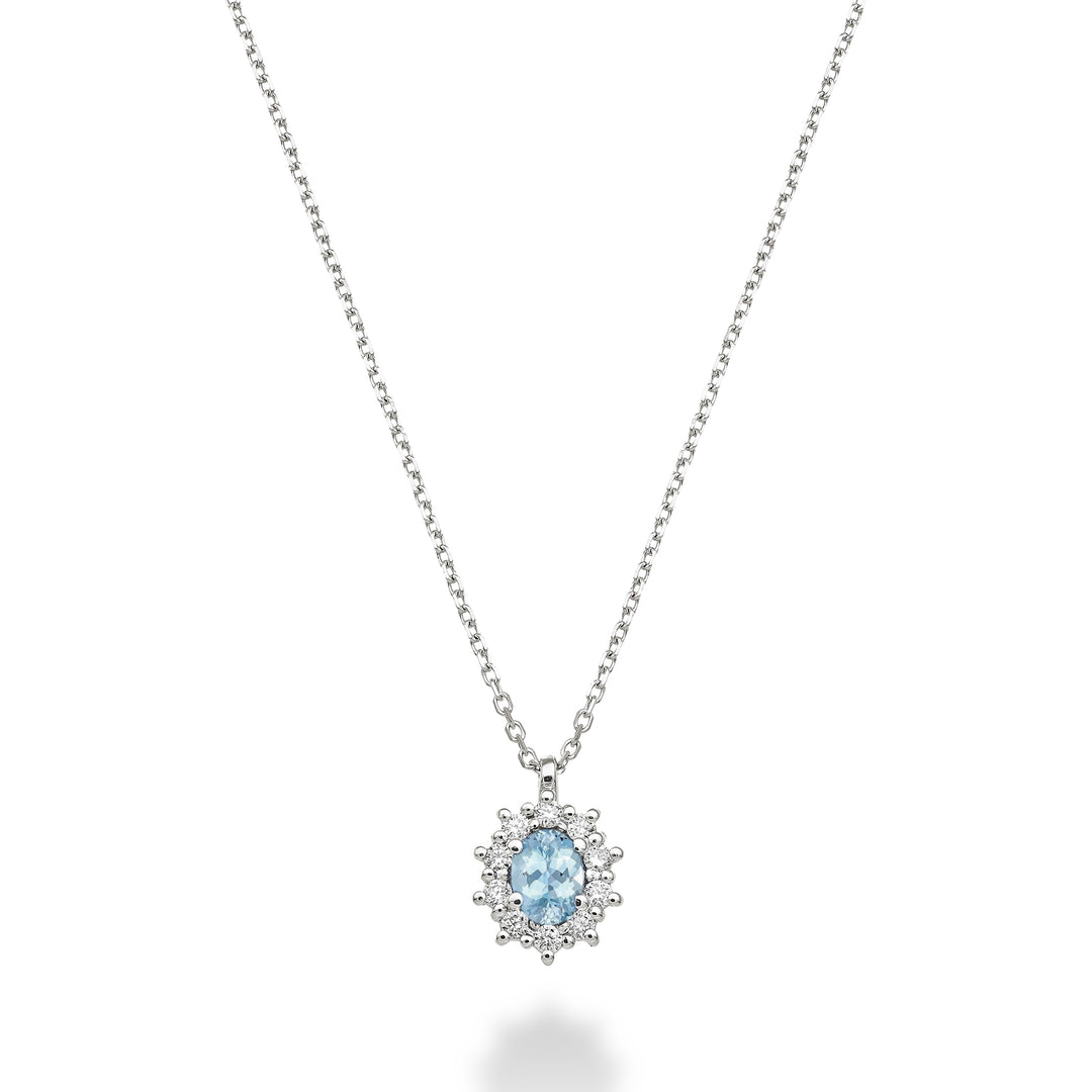 Nihama cl 18k oval akvamarin 4x3 ct.0,14 diam. ct.0.08 ND5125O4AM