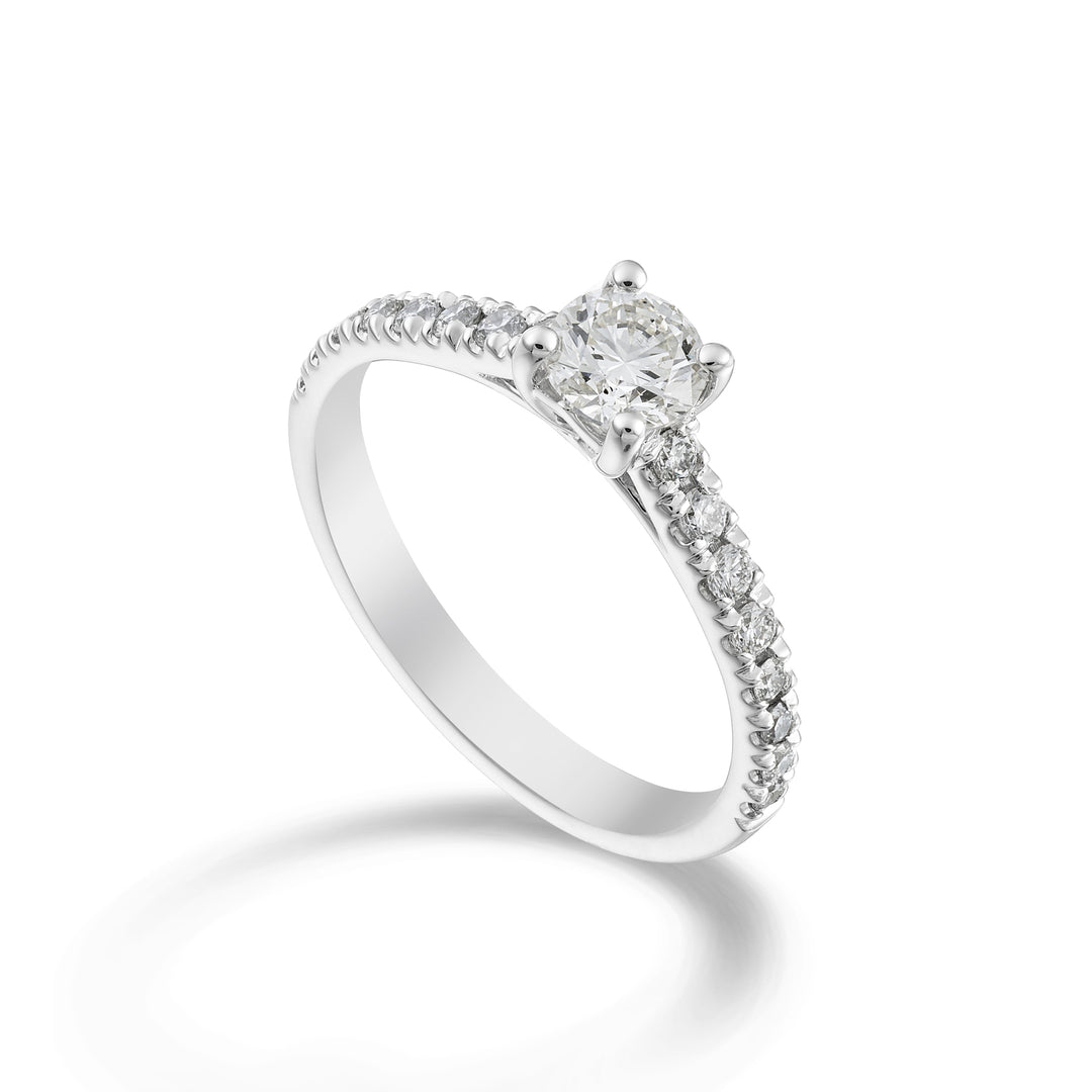 Golay-Solitärring mit zentraler vertiefter Schiene. 0,10 ct ASLG400DI010-24040110090