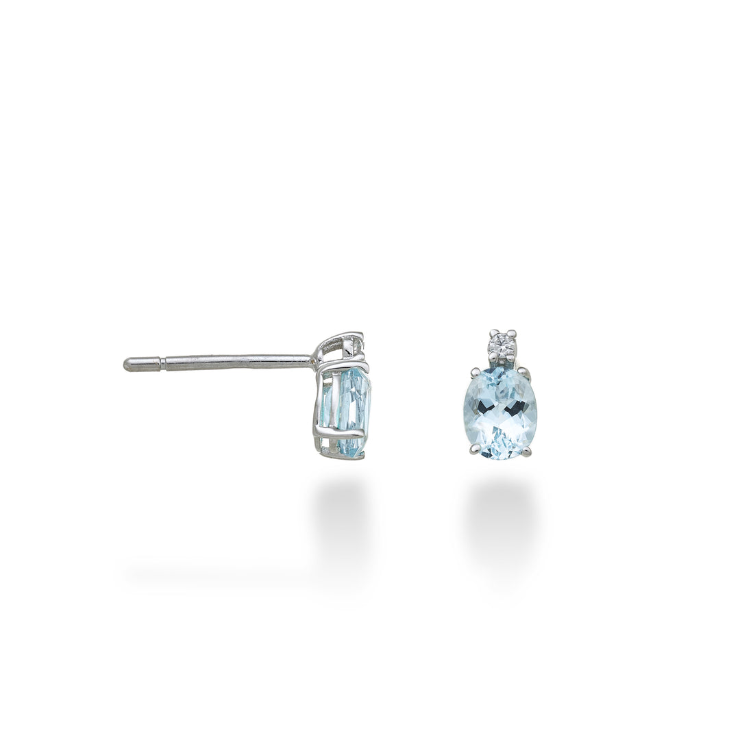 Nihama eller 9k oval akvamarin 5x4 ct.0,60 diam. 0,02 ct NO5163R4AM