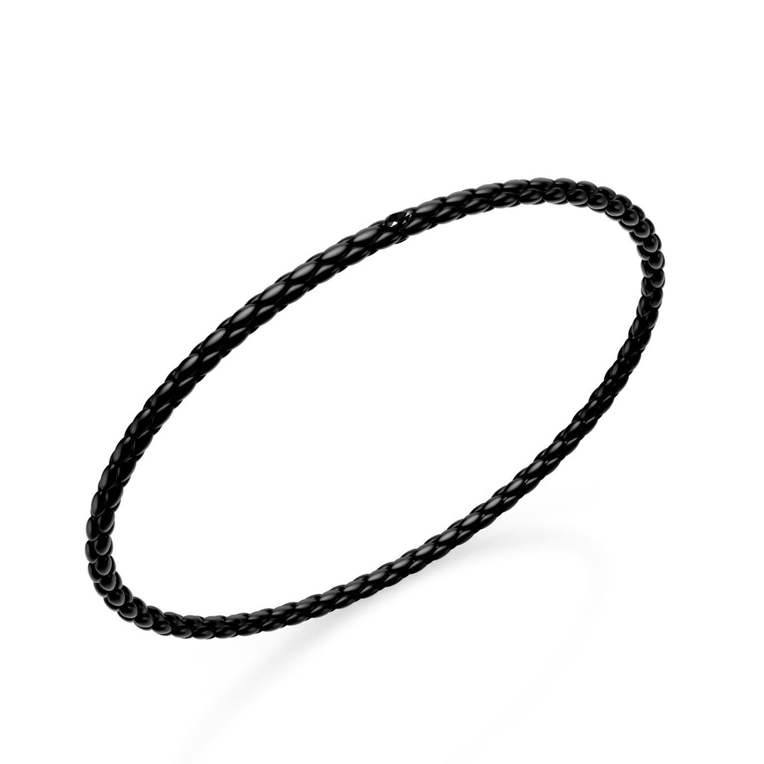 Bracelet Golay en titane noir, avec maillon à chevrons et élément avec deux diamants marquise noirs 18,5cm GBR039E1BKNE-185