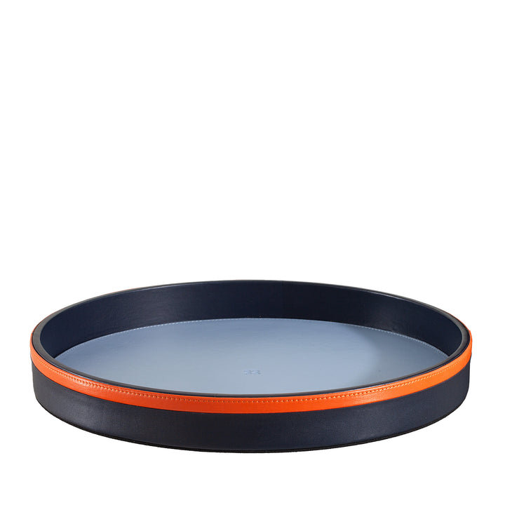 DUDU Bandeja redonda de cuero de 32 cm para servir, multicolor, almacenamiento para el hogar y la oficina, diseño refinado