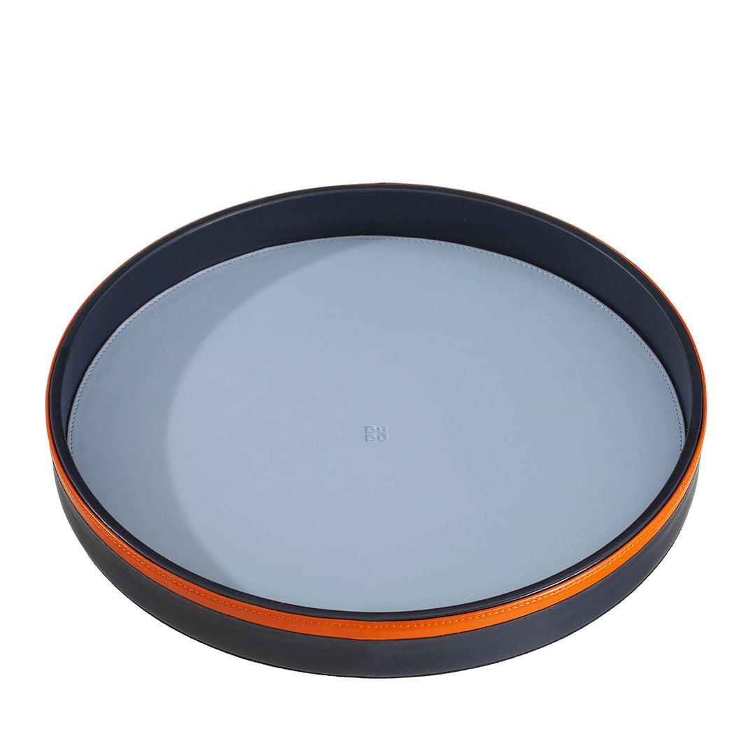 DUDU Bandeja redonda de cuero de 32 cm para servir, multicolor, almacenamiento para el hogar y la oficina, diseño refinado