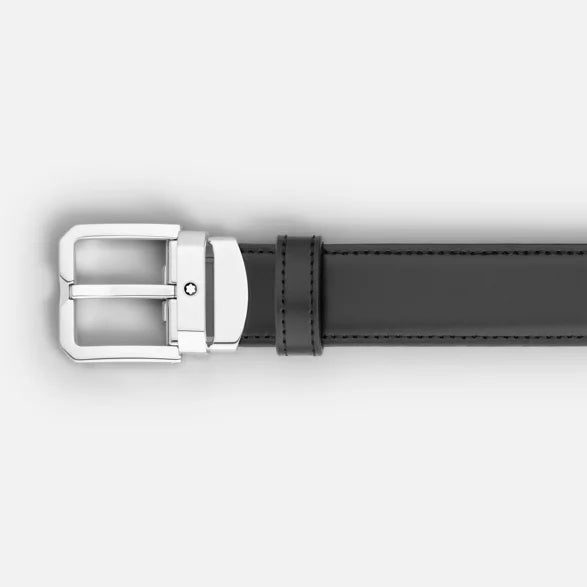 Ceinture réversible Montblanc en cuir noir/noir 35mm avec boucle ardillon 132873