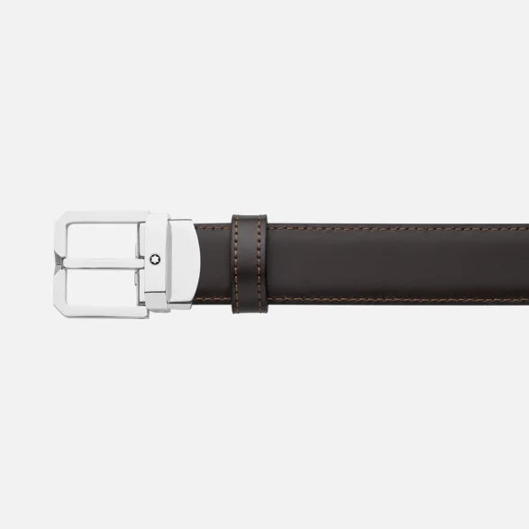 Ceinture réversible Montblanc en cuir noir/noir 35mm avec boucle ardillon 132873