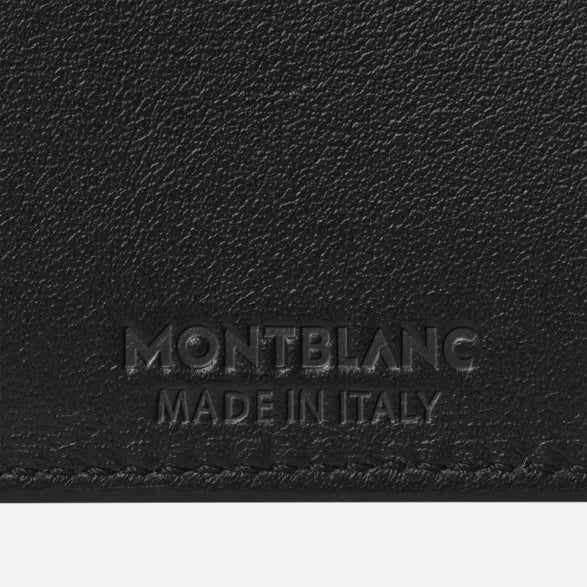 Montblanc सिक्का जेब काले 7164 के साथ 4 डिब्बे बटुआ