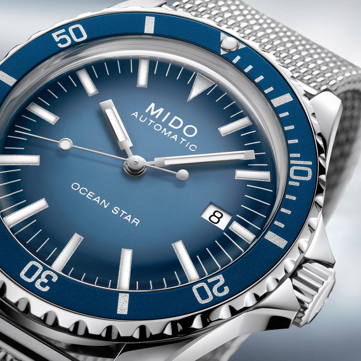 Mido Ocean Star Tribute Special Edition Watch 40 mm de acero automático azul M026.807.11.041.01