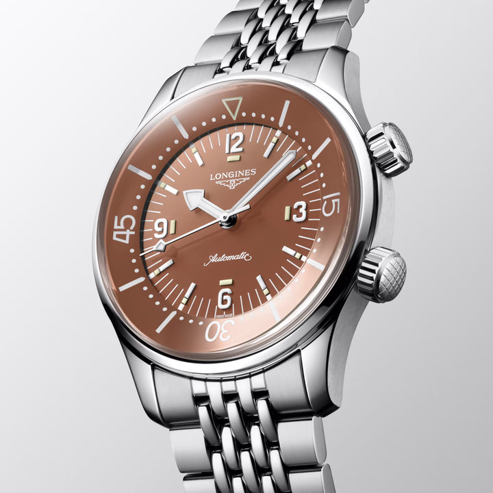 Longines Legend Div 39mm Titta på Automatic Terracotta Steel L3.764.4.4.96.6