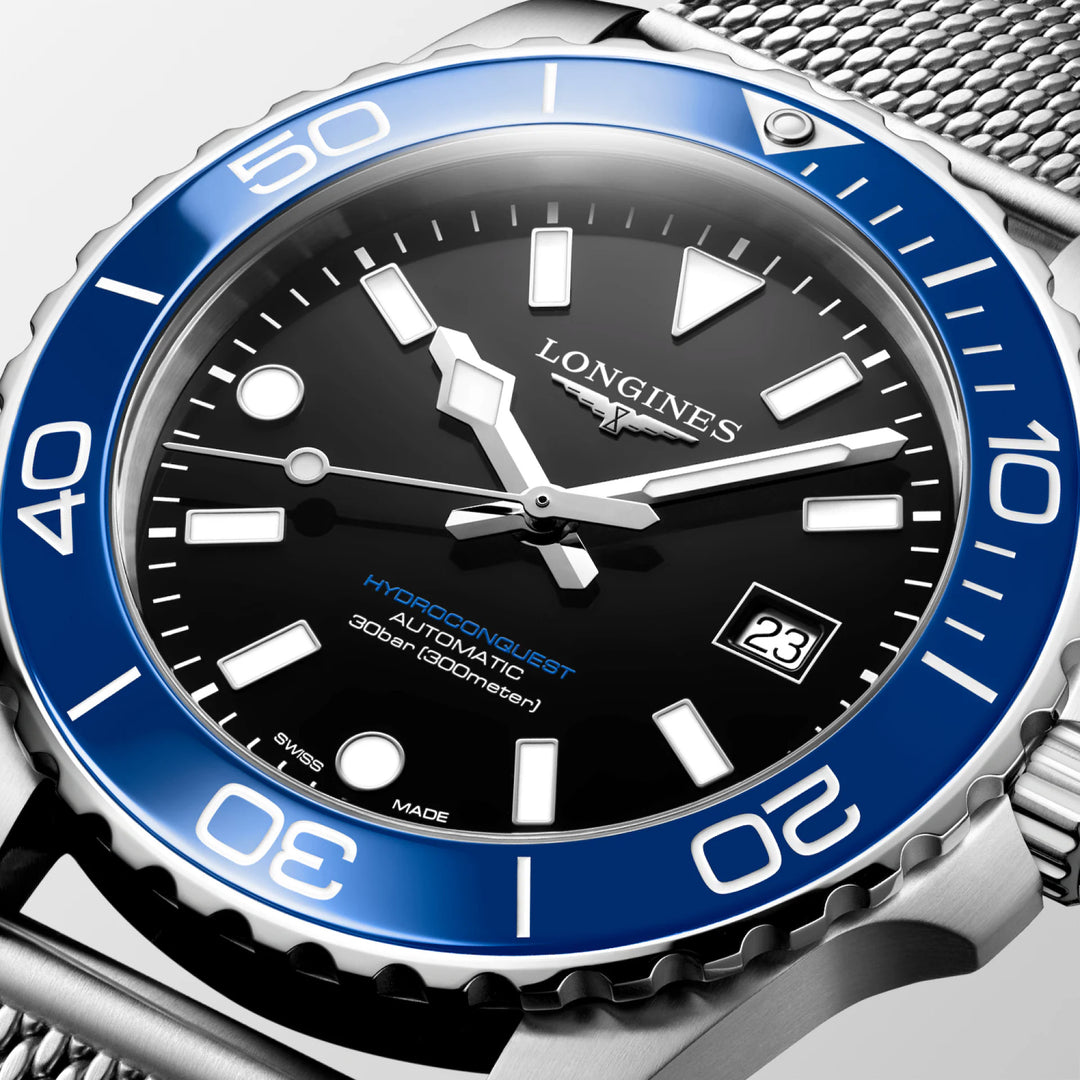 Reloj Longines Hydroconquest 39mm automático de acero negro L3.779.4.90.6