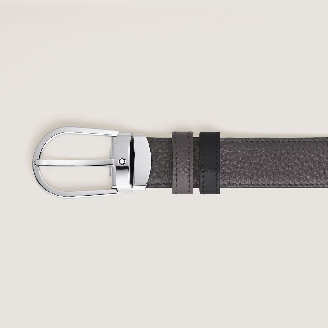 Montblanc oboustranný řemen Meisterstück 30 mm kované železo černý 223369