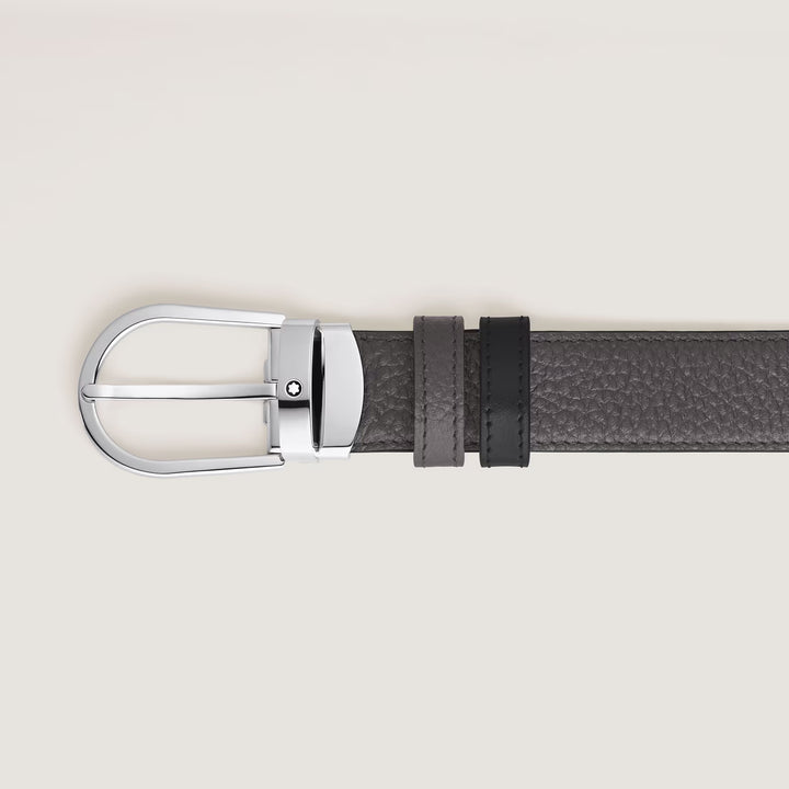 Montblanc oboustranný řemen Meisterstück 30 mm kované železo černý 223369
