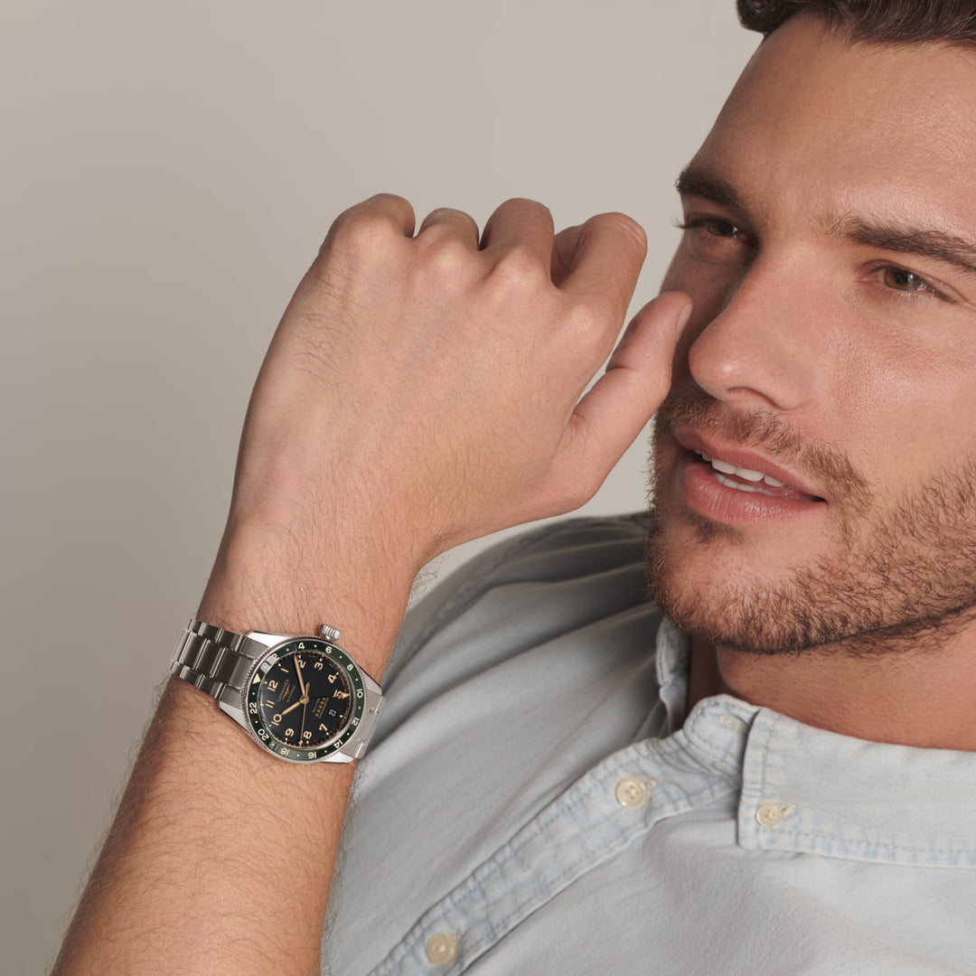 LONGINES Watch Spirit Zulu Time 39mm Anthracite Automatic Steel L3.802.4.63.6